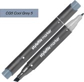 Stylefile Twin Marker - Cool Grey 5 - Deze hoge kwaliteit stift is ideaal voor designers, architecten, graffiti artiesten, cartoonisten, & ontwerp studenten