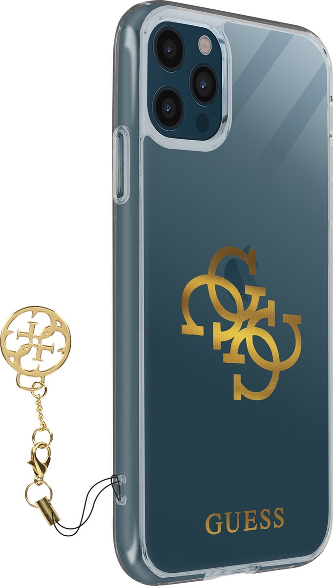 Guess 4G Gold Logo Back Cover Charms - Apple iPhone 12 Pro Max (6.7") - Transparant