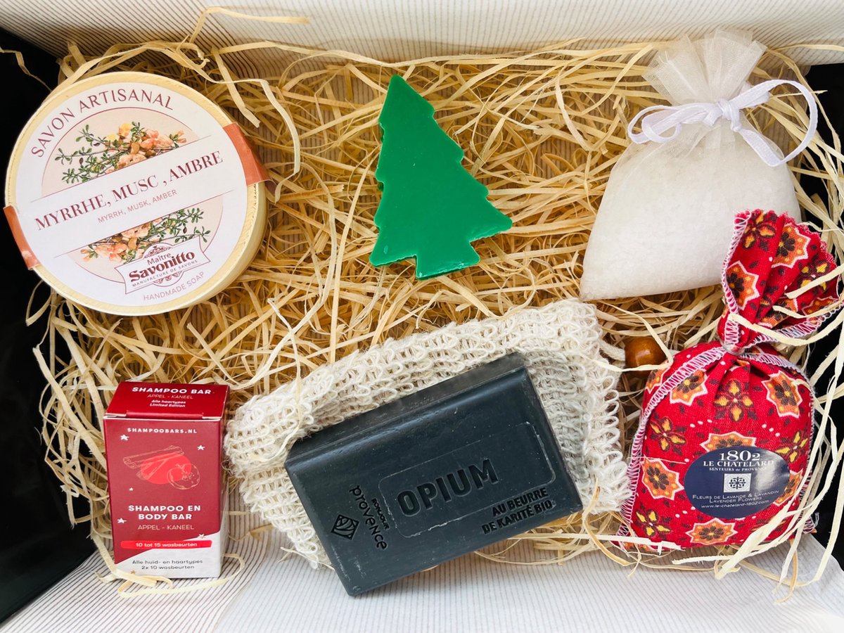 Goedkoopste Kerstpakket Zeep - Origineel cadeau - Voor de Feestdagen - Natuurlijke producten - Franse Zeep - Shampoo Bar