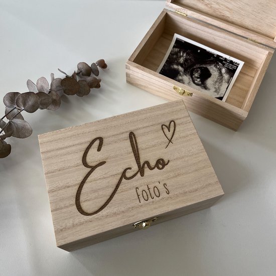 Echo kistje - Bewaren van je echo foto's - Zwangerschapscadeau van Echo — afbeelding 2
