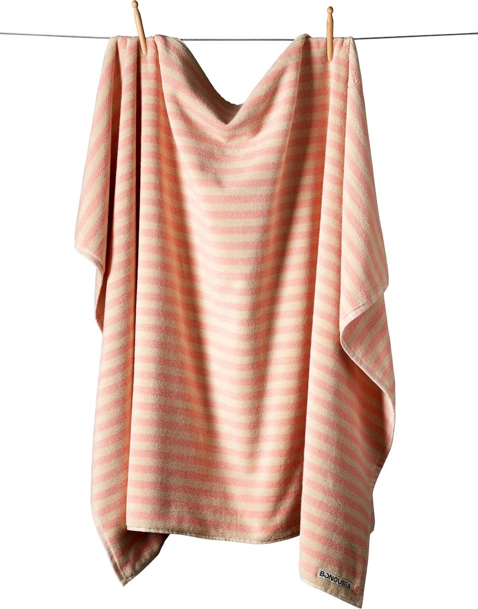 Strandlaken - Grote Badhanddoek (100 x 150) - Naram Collectie - Bongusta - Tropical Rose & Creme (roze en crème)