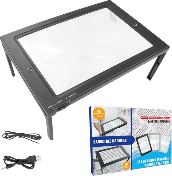 Loupe avec Siècle des Lumières LED - Loupe 5x pour la lecture et les loisirs - Portable et pliable