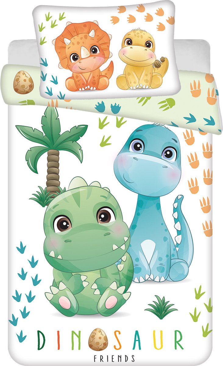 Sweet Home BABY Dekbedovertrek, Dino - 135 x 100 cm - Katoen