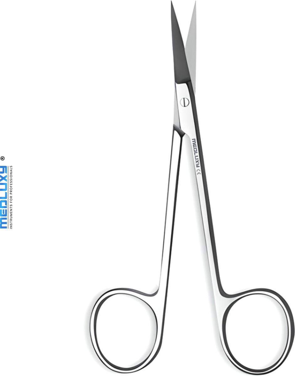 Goedkoopste Medluxy - Irisschaar Rechte Scherpe Punt - EHBO Verpleegkunde Verbandschaar 11.5 cm - Nagelriemschaar Wenkbrauwschaar
