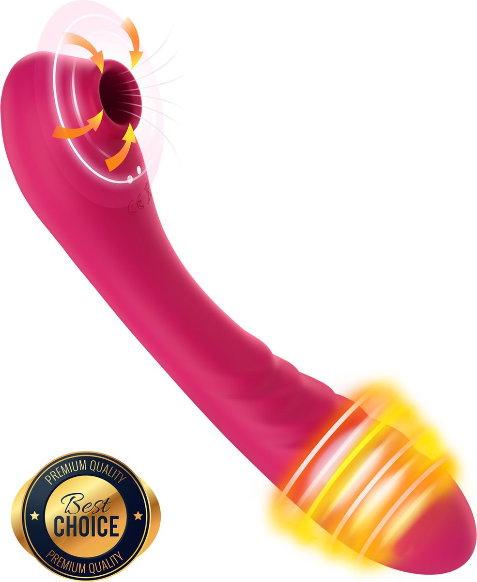Bol.com PureVibe® Vibrating Air-Pulse Massager 3-in-1 Clitoris & G-spot Vibrator - 10 Luchtdruk standjes - 10 vibratie standjes ... aanbieding