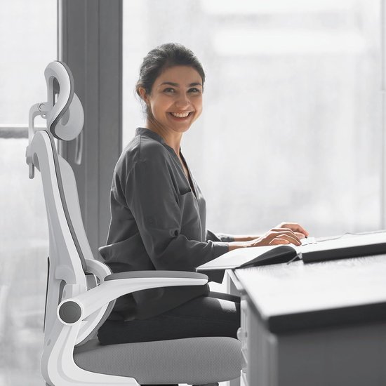 Yaheetech Ergonomische bureaustoel met lendensteun, bureaustoel