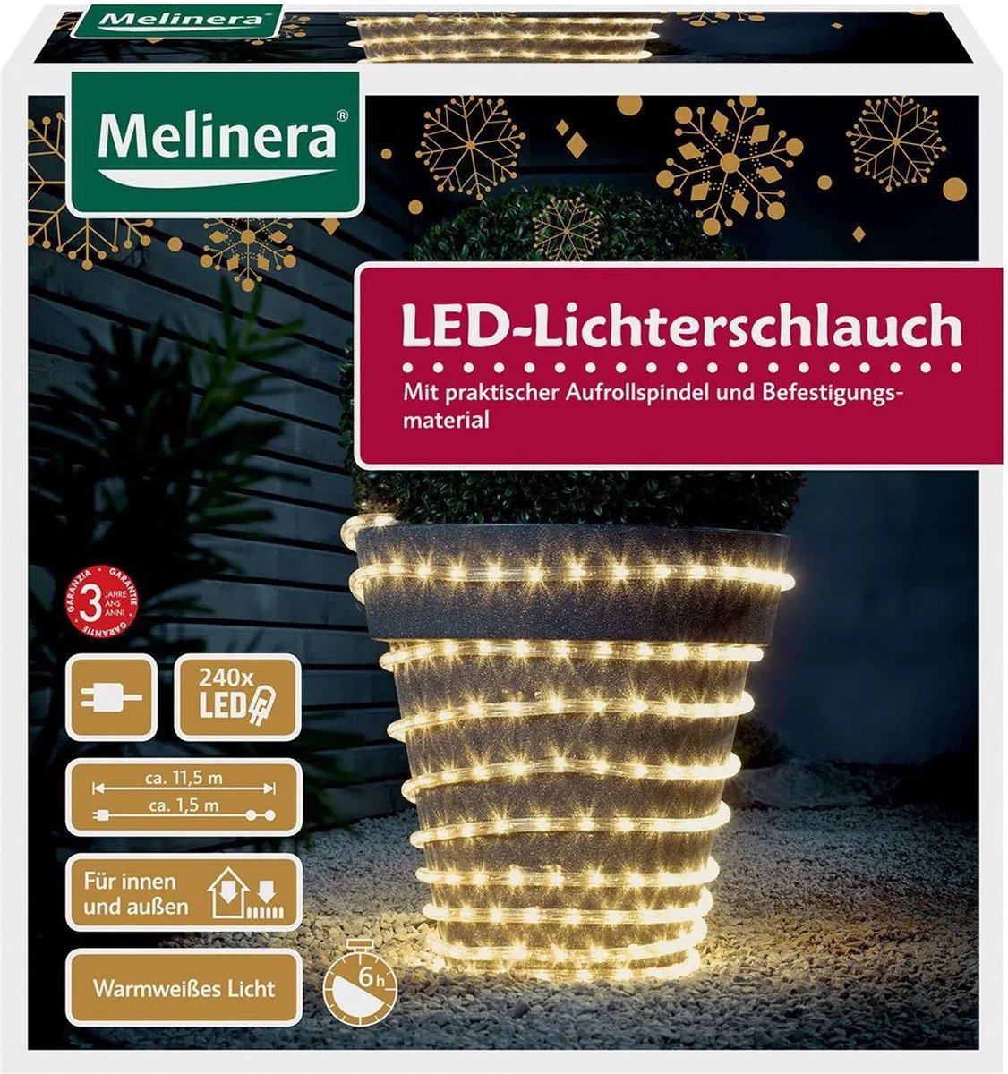 Melinera LED-Lichtslang - Warmwit licht - 11.5m Lang - 240 energiezuinige LED's - Kerstversiering - Verlichting