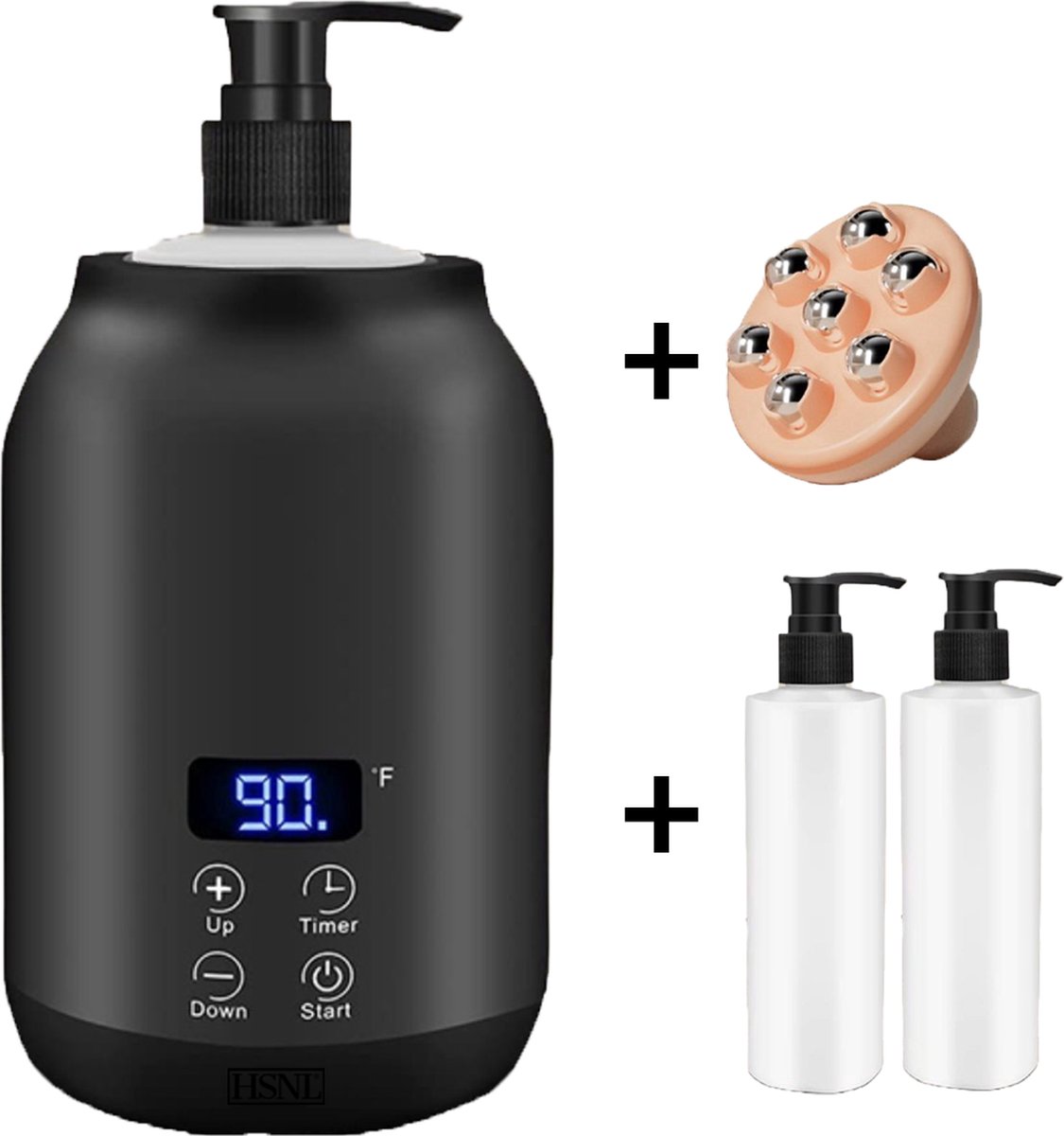Goedkoopste HSNL® Massage Olieverwarmer - Massage Olie Verwarmer - Guasha - Inclusief Massagetool - Inclusief 2 Flesjes Voor Olie