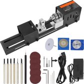 Compacte Mini Draaibank - Zwart - Houtbank - Inclusief Accessoires