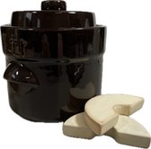 Mini fermentatiepot 1 liter (Bruin/Modern) met verzwaringsstenen - kimchipot