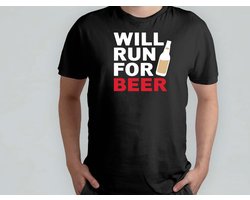 Will Run For Beer - T Shirt - BeerLovers - CraftBeer - CheersToBeer - BeerLife - Bierliefhebbers - Speciaalbier - ProostOpBier - Bierleven