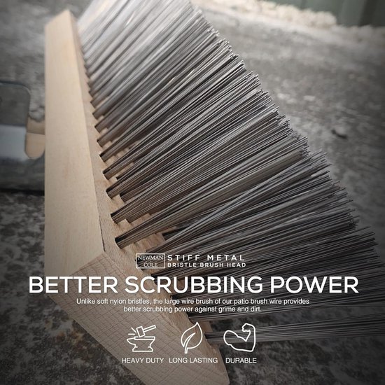 Stijf Metalen 30 cm Varkenshaar Deck Scrub Borstel voor Onkruid, Mos & Algen Verwijdering — afbeelding 5