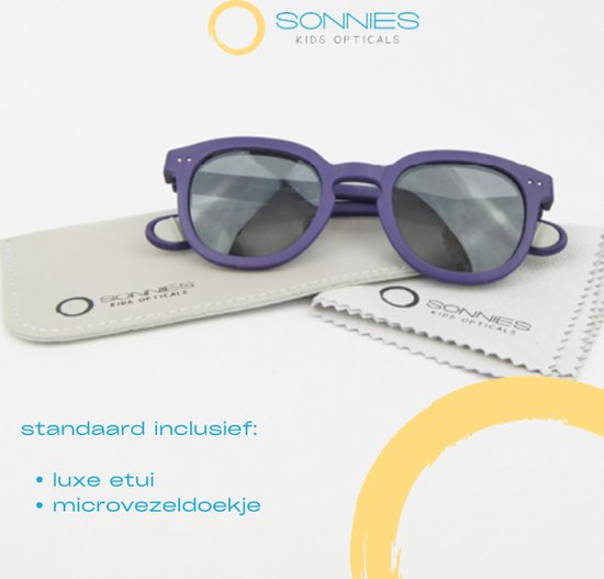 Sonnies - Kinderzonnebril Napoli Viola - Leeftijd 5-7 jaar - gepolariseerde glazen voorzien van UV400 bescherming - lichtgewicht frame - buigzaam en flexibel - jongens en meisjes - kinder zonnebril - kleur paars van Sonnies — afbeelding 5