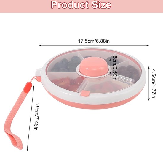 Boîte à collation rotative compartimentée adaptée aux enfants Goodivery® pour les Bébé en route
