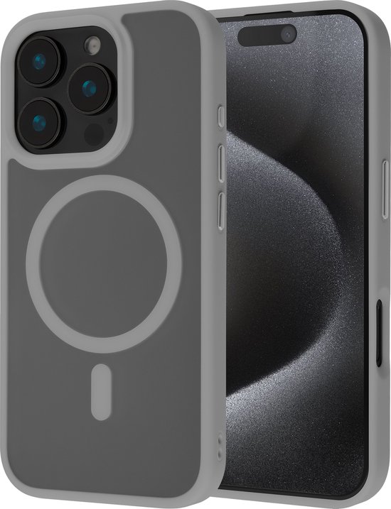 iPhone 16 Pro Max hoesje grijs, Mus...