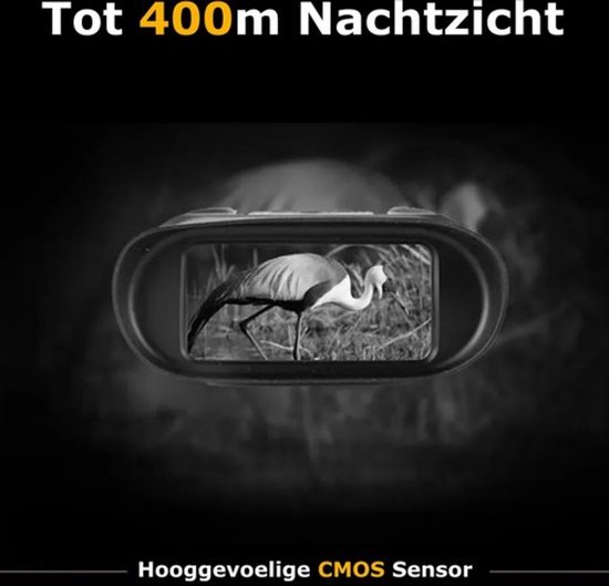 Jumelles de vision nocturne avec infrarouge – Jumelles de Luxe avec vision nocturne jour et nuit – Lunettes de Vision nocturne + carte SD – Lunettes de vision nocturne – Zwart