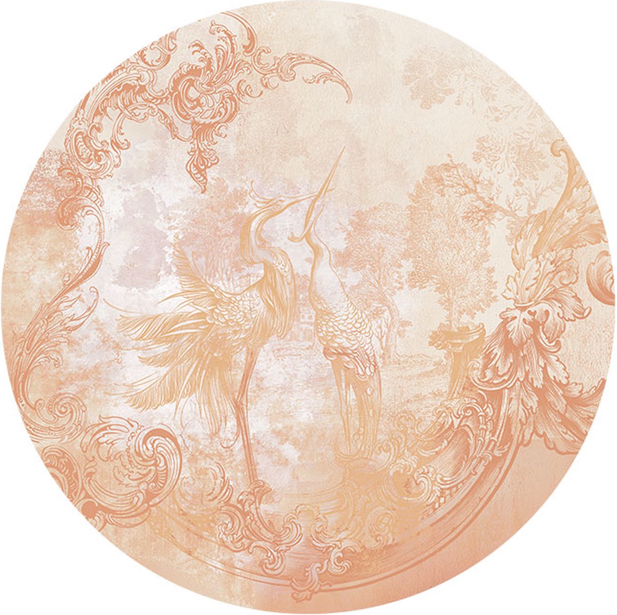 zelfklevend behang cirkel ZAKARYA peach 100 cm