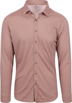 Desoto Overhemd Fundamental Vibes Print Beige - Maat XL - Heren - Overhemden Casual
