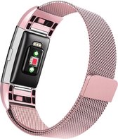 YONO Milanees Bandje Roze - geschikt voor FitBit Charge 2 - Large