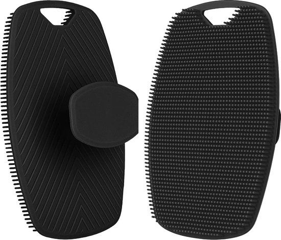 Body Scrub - Siliconen Badborstel - 2 Stuks - Scrub handschoen - Douchespons - Exfoliërende werking - Alle Huidtypen - Ergonomisch Handvat - Mannen en Vrouwen Douche Borstels - Massage - Makkelijk Opschuimen - Douche Accessoires