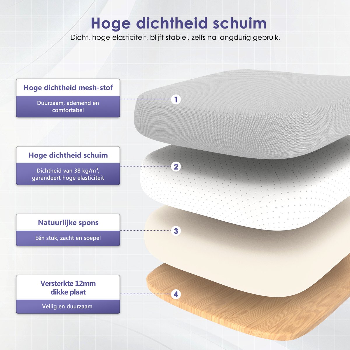 Hiaonyx Bureaustoel-Ergonomische bureaustoel-bureaustoelen voor volwassenen-Opklapbare armleuningen-Lendensteun-Verdikt en verbreed zitkussen-Grijs thumbnail 5