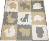 Roosly Speelmat - Speelkleed - Speelmat Baby - Speelkleed Baby - Baby gym - Speelmat foam – Vloerpuzzel - Puzzelmat - Inclusief Opbergtas – Roosly XL 180x180cm - Terra 180