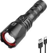 Besjaar Zaklamp - Zaklamp LED Oplaadbaar - 5200mAh Batterij - 7400 Lumen - USB-C Oplaadbaar - Militaire zaklamp - Zaklamp Militaire - IP65 Waterproof - Noodpakket