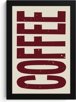 Fotolijst inclusief poster - Posterlijst 20x30 cm - Posters - Koffie -Japandi - Rood - Vintage - Foto in lijst - Keuken decoratie muur - Wanddecoratie accessoires - Muurdecoratie - Schilderijen
