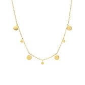 Lucardi Dames Grace Ketting - Staal - Ketting - Cadeau - 47 cm - Goudkleurig