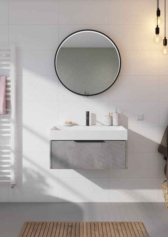 tectake® Badkamerspiegel Aurora - Ronde Spiegel met LED-Verlichting