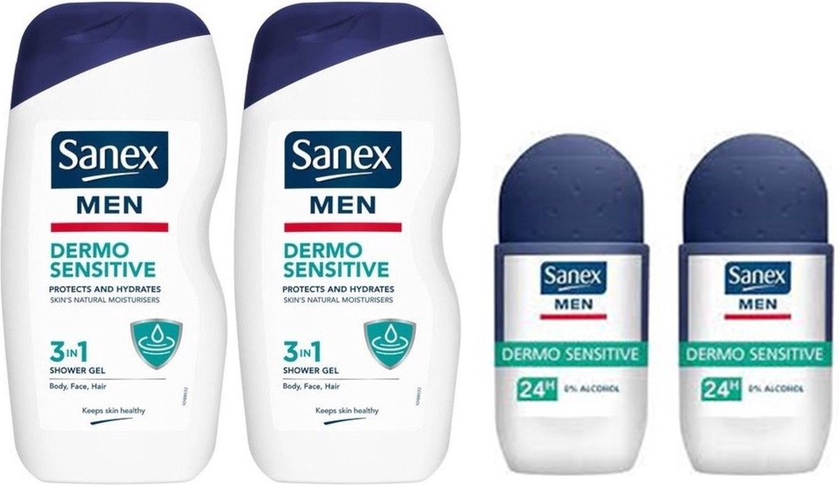 Goedkoopste Sanex Men SET - Douchegel Deo Roller Men Sensitive 2 2
