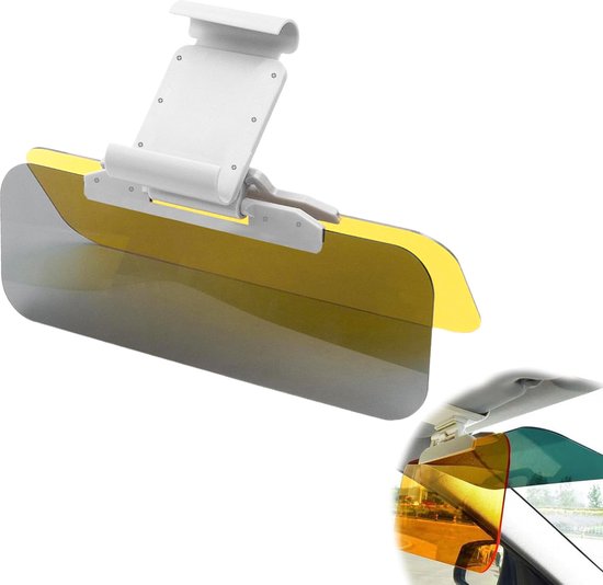 Zonneklep voor auto, 2-in-1 HD anti-verblinding vizier, dag- en nachtscherm, verlenging van de zonneklep anti-verblinding