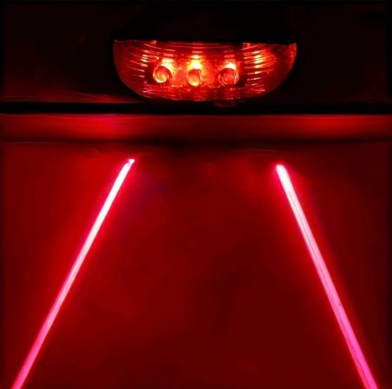 Fiets Achterlicht LED-Laser -Fietslamp-Laser Fiets Achterlicht - Led Fietsverlichting Laser- Rood Achterlicht — afbeelding 5