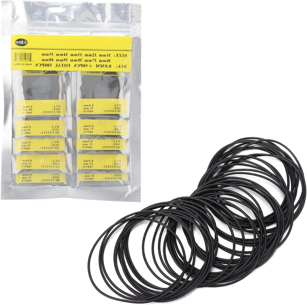 Achterkant Afdichting Pakkingen - Horloge Reparatie Gereedschap - Vervangende O-ringen - Maat 16-40mm - 500 Stuks-Zak - Rubberen Afdichting