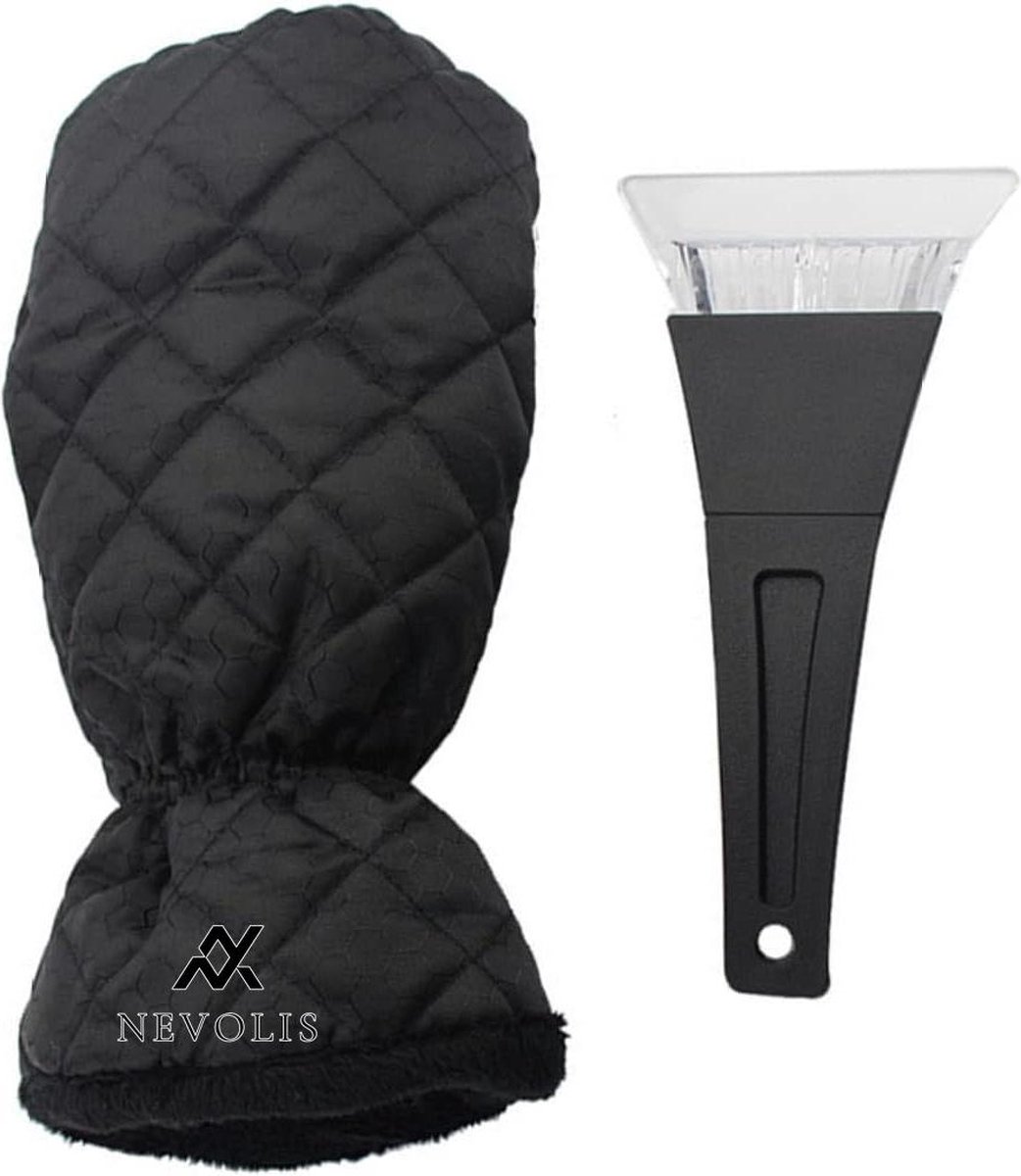 Nevolis Snow Scraper Mitts Windshield Scraper Thick Fleece Snow Ice Removals Mitts Waterproof for Car - Winter Accessories Snow Removal .