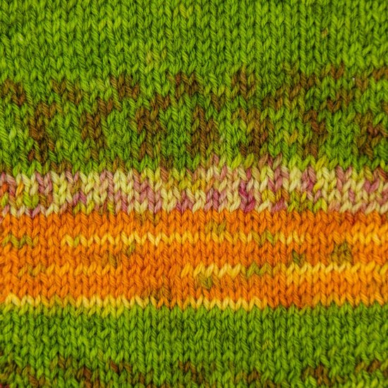 Brei-Haakgaren Luca-s – WoolenWalk Merino - 207 - Green Print - Groen gemeleerd - bol van 50 gram