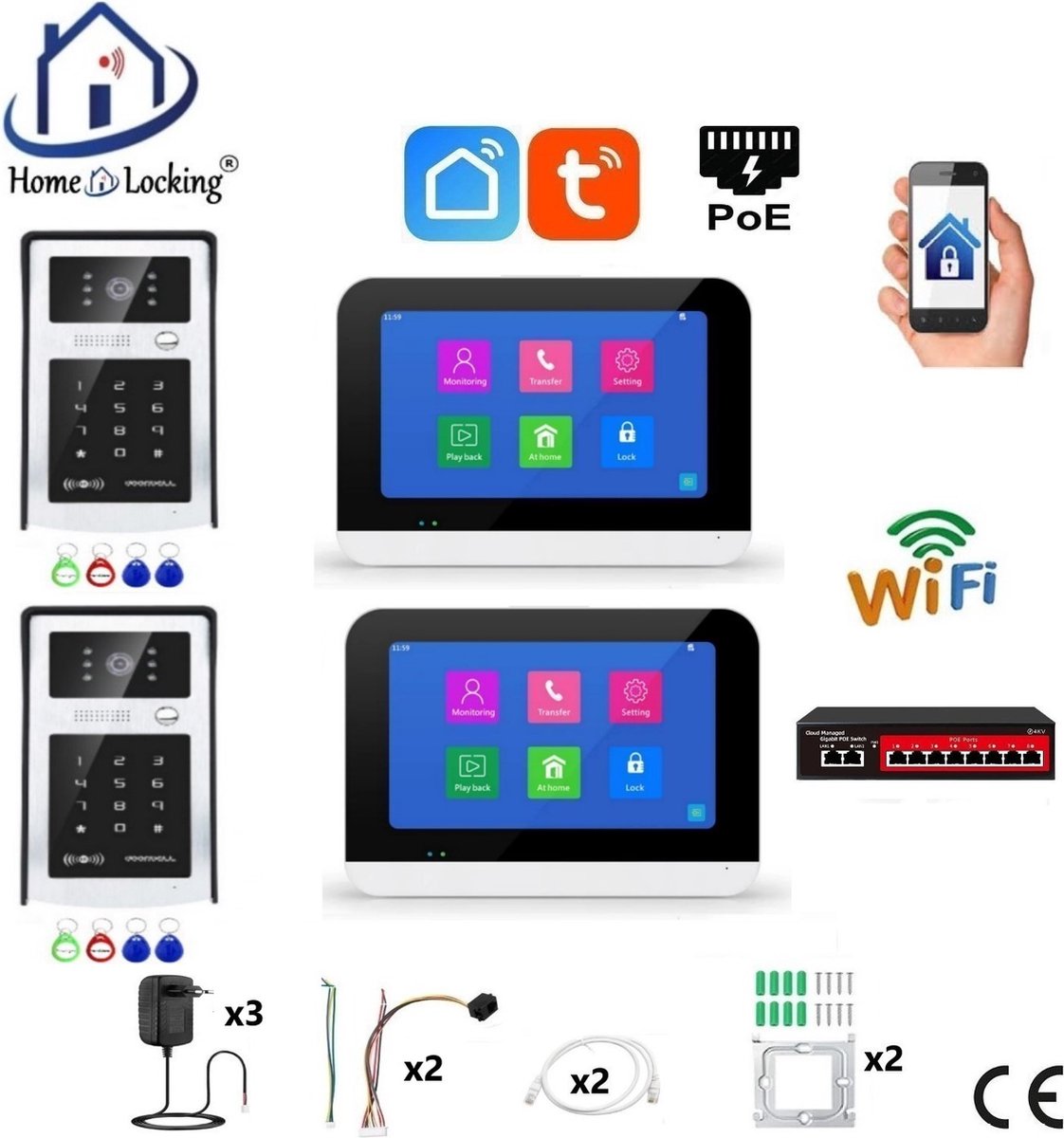 De Bruyne Freddy T-2303 Videofoon met Smart Life APP en Spraaksturing