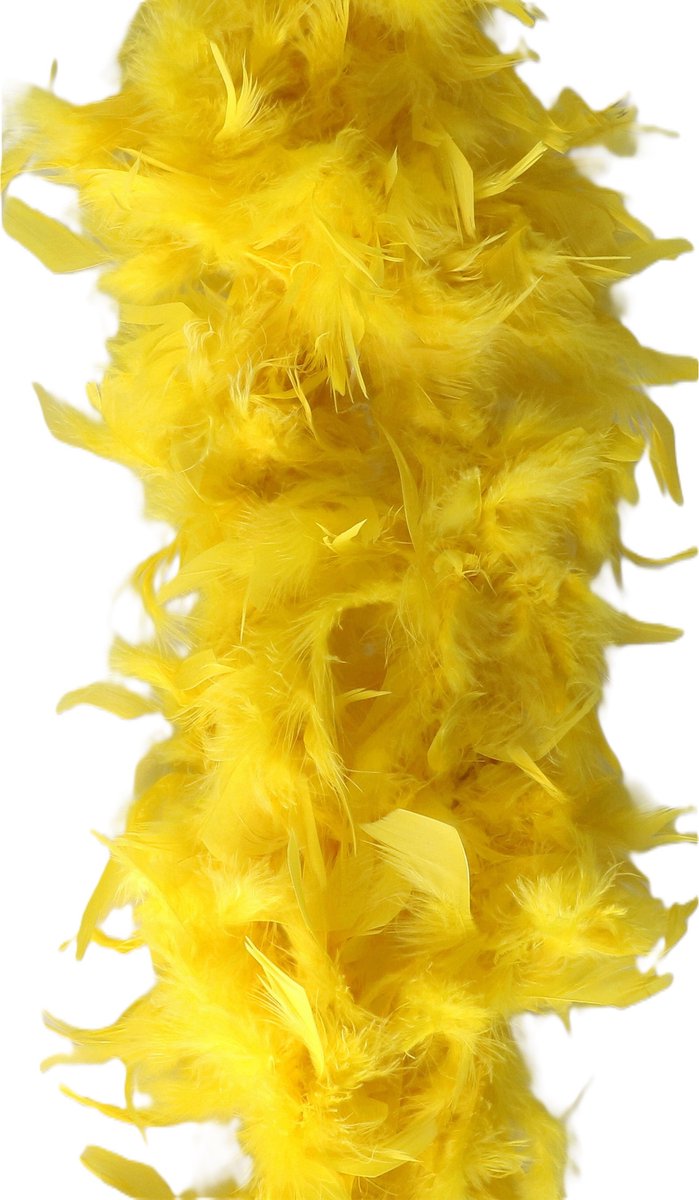 Faram Party Sierveren Boa - Carnaval verkleed accessoire - geel - 180 cm - 50 gram