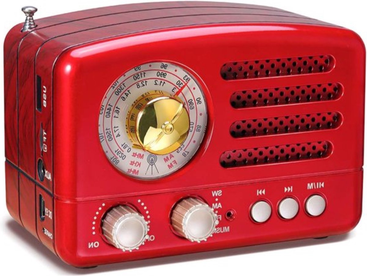 Noodradio - Retro Radio - Kleine Draagbare Bluetooth Speaker - Oplaadbaar & Compact Design