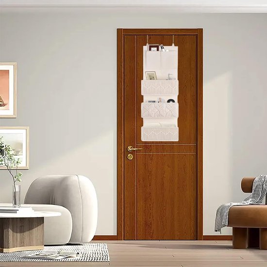 GRANNY SAYS Deurhanger Organizer met 5 Vakken, 1 Pak Hang Organizer Deur, Beige Hangende Organizer met Zijvakken, Hangende Organizer aan de Deur, Hangrek, Back of Door Hanging Storage Organizer