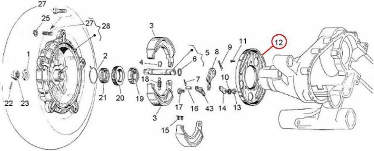 diverse bescherming rms voor scooter piaggio 125 vespa sprint 1965-1976 110375 nieuw
