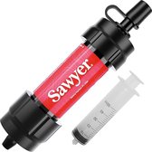 Sawyer Waterfilter SP128 - Mini - Rood - Filter en reinigingsspuit (zonder waterzak en rietje) - 375.000 Liter