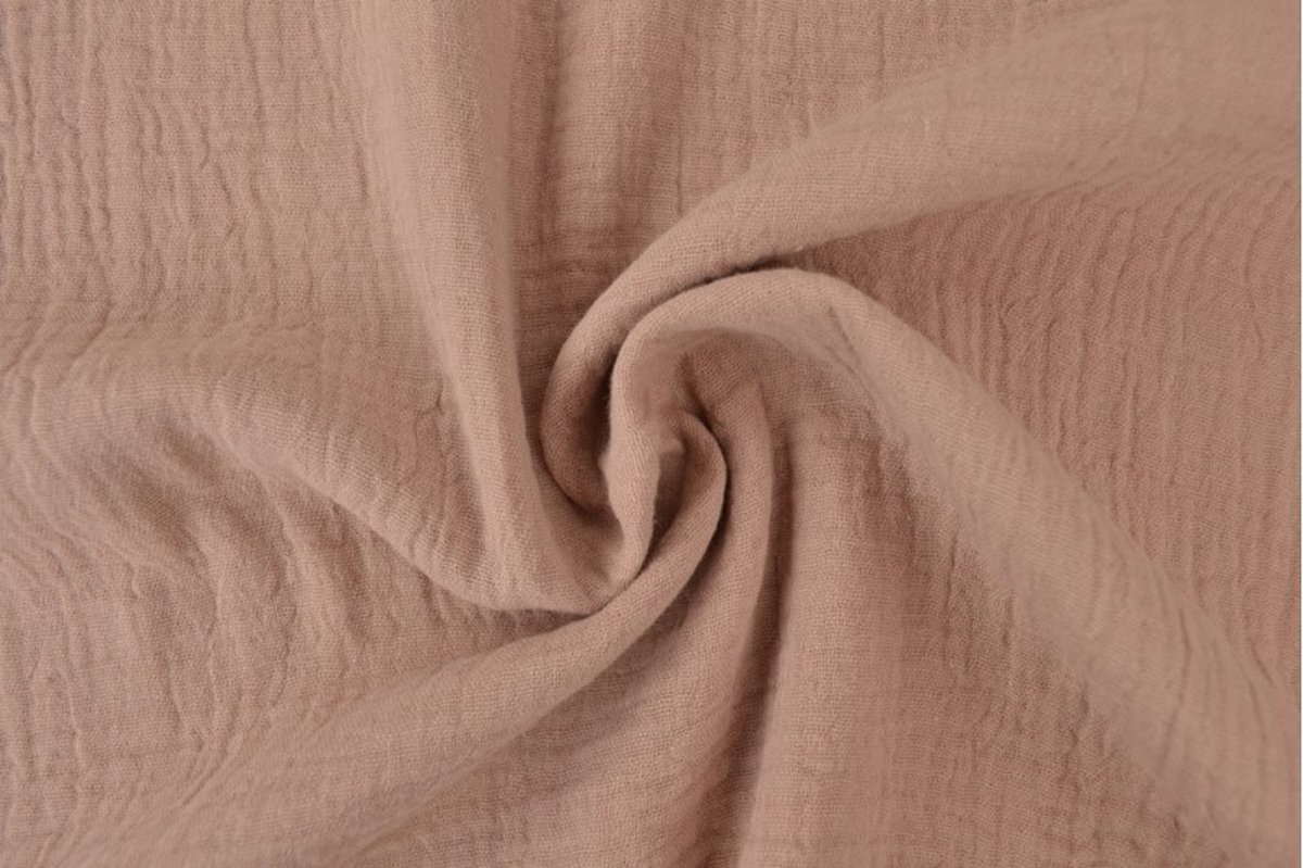 10 meter mousseline stof - Dusty roze - 135cm breed