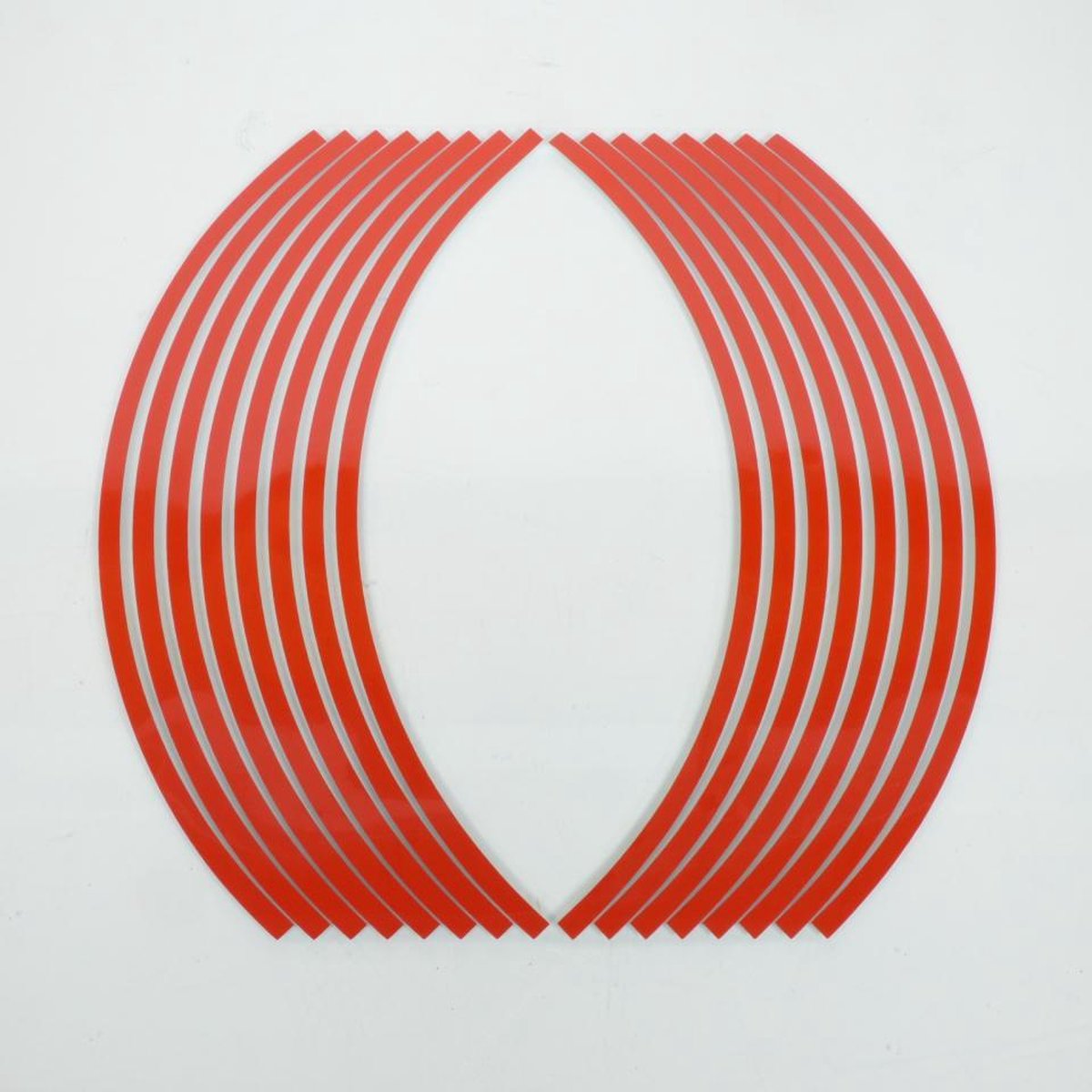 Liseré de jante autocollant rouge réfléchissant 8mm pour moto jante 17 pouces