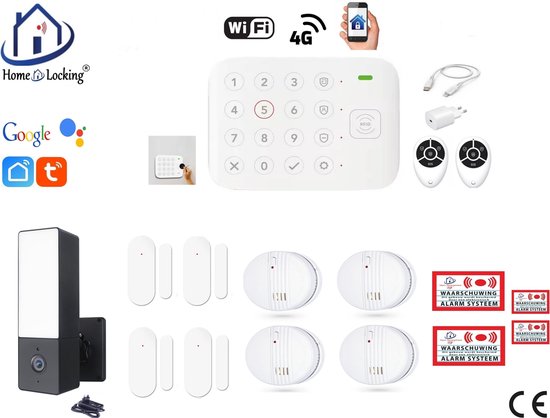 Wifi-deur- en raamsensoren, Tuya Smart Alarm met gratis meldingsapp, Home Security Alarmsysteem, geen hub nodig, compatibel met Alexa, Google Home, 6 stuks