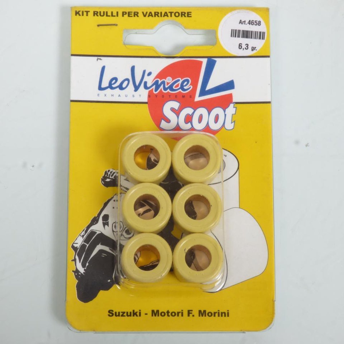 Galet rouleau de variateur Leovince pour Scooter Derbi 50 Predator Lc 1998 à 2002 17x12 6.3Grs Neuf