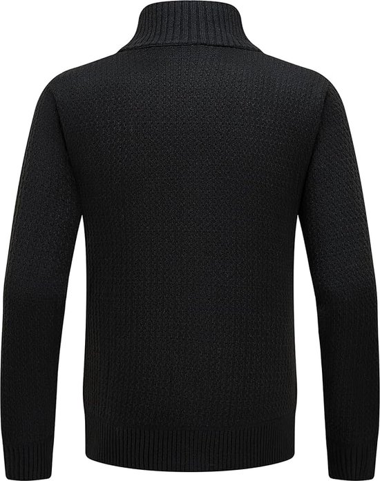 vesten voor heren, dikke trui, volledige rits, opstaande kraag met