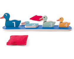 BS Eendjes Op Rij - FSC Hout - Actiespel - Werpspel - Spelletjes voor kinderen - Buiten speelgoed - Buitenspel - Strandspeelgoed - Buiten Spellen - Tuin Speelgoed - Houten speelgoed - StVanaf 3 jaar