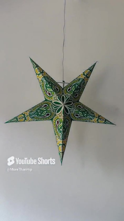MoreThanHip Jaipur Papier Weihnachtsstern 60cm - Handgefertigte Weihnachtsdeko Mit Beleuchtung