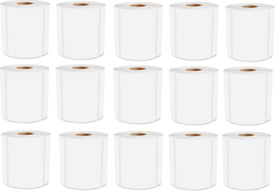 Tape d'étiquettes adapté à l'étiquette Zebra 800264-305 | 102x76mm | Wit - 930 Étiquettes par rouleau - 15 pièces - Convient pour : ZD420D A300 DA402 GK420D ZT220 (T)LP 2742 Z4M Plus ZT200 (T)LP 3842 ZT230 (T)LP 2844 GK420T ZD220